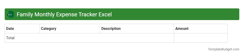 Family Monthly Expense Tracker Excel