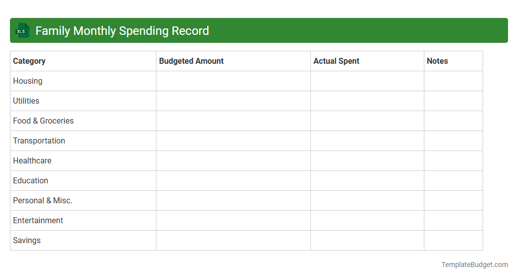 Family Monthly Spending Record