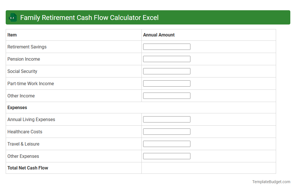 Family Retirement Cash Flow Calculator Excel