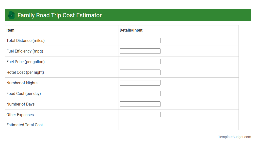 Family Road Trip Cost Estimator