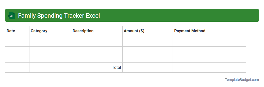 Family Spending Tracker Excel