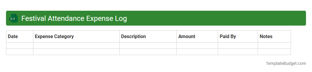 Festival Attendance Expense Log