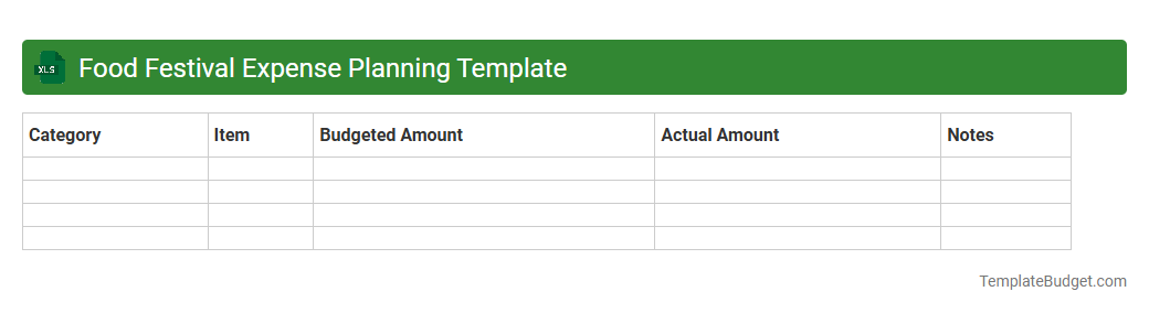 Food Festival Expense Planning Template