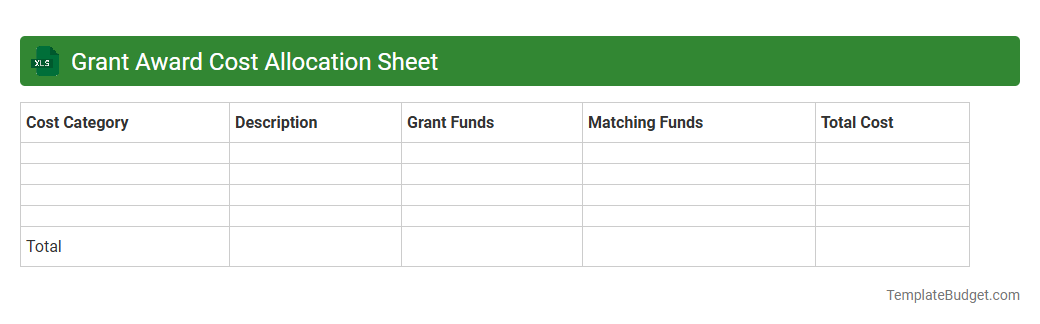Grant Award Cost Allocation Sheet
