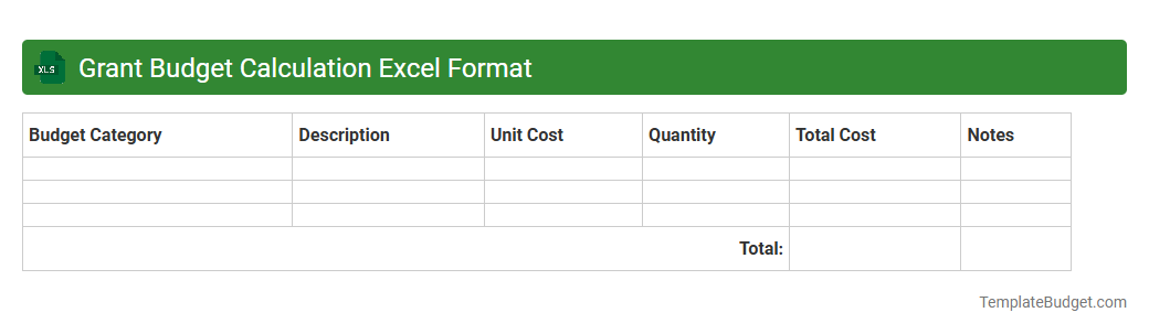 Grant Budget Calculation Excel Format