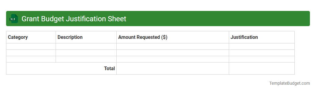 Grant Budget Justification Sheet