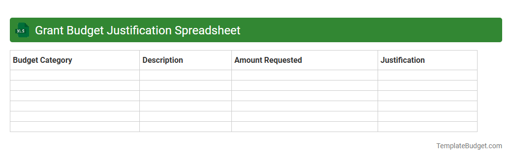 Grant Budget Justification Spreadsheet
