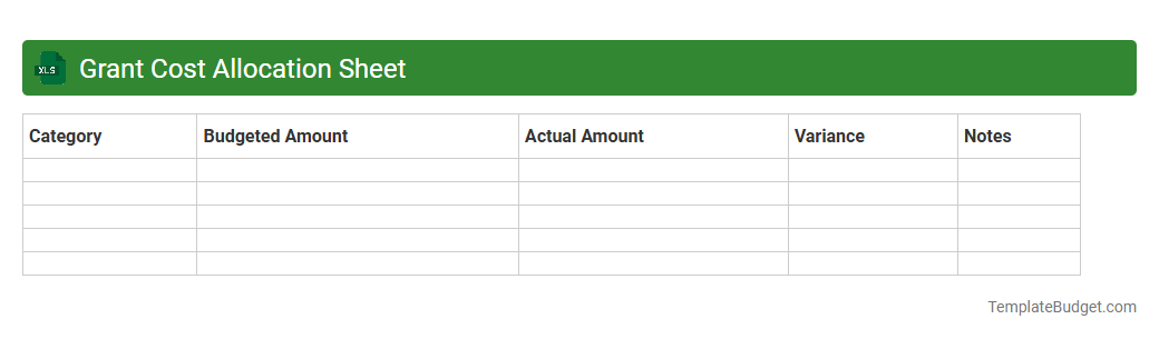 Grant Cost Allocation Sheet