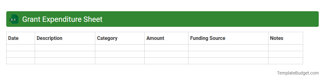 Grant Expenditure Sheet