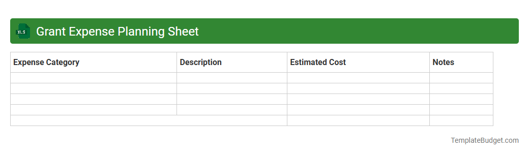 Grant Expense Planning Sheet