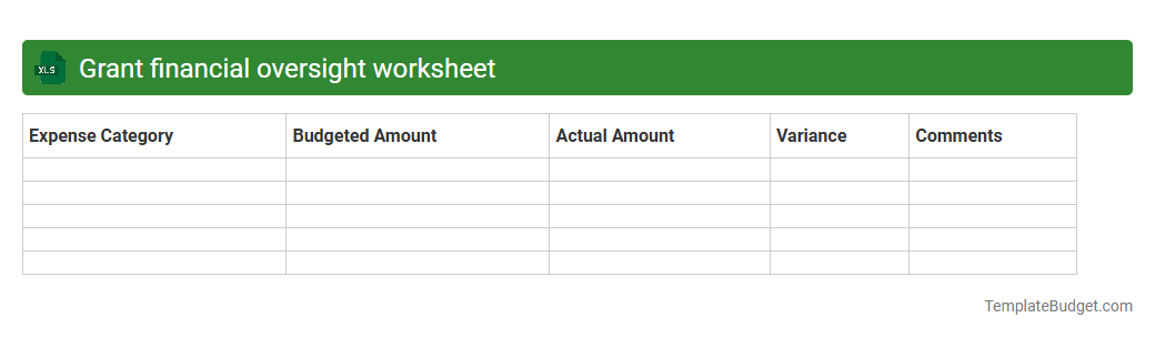 Grant financial oversight worksheet