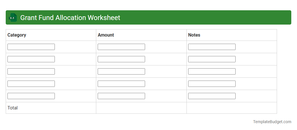 Grant Fund Allocation Worksheet