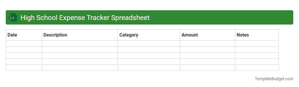 High School Expense Tracker Spreadsheet