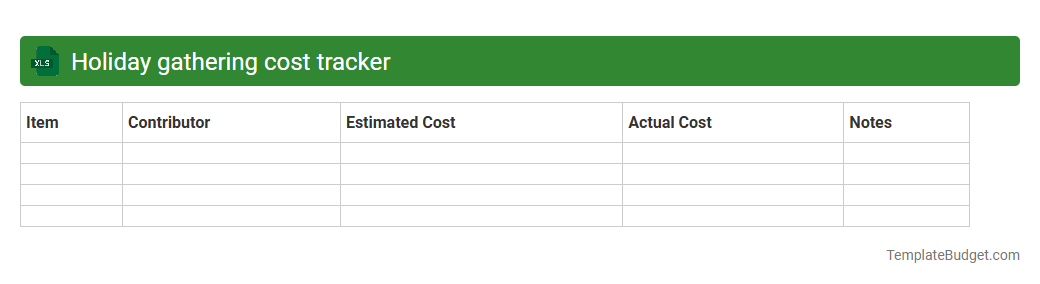 Holiday gathering cost tracker