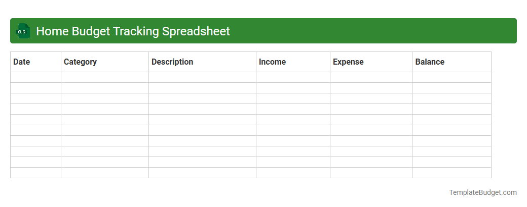Home Budget Tracking Spreadsheet