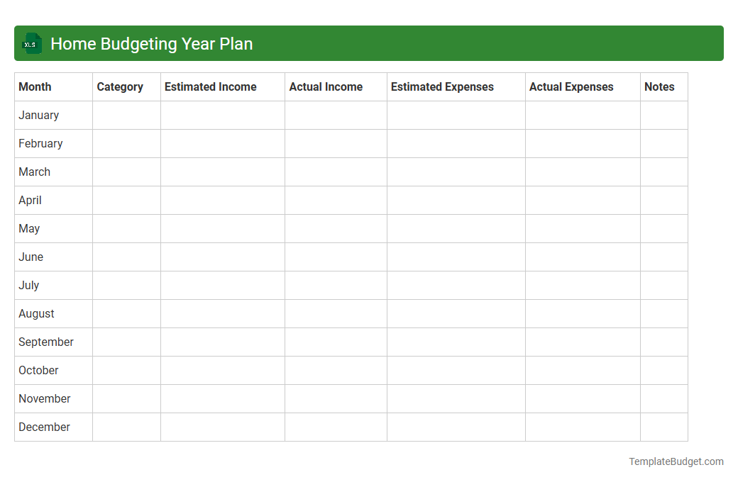 Home Budgeting Year Plan