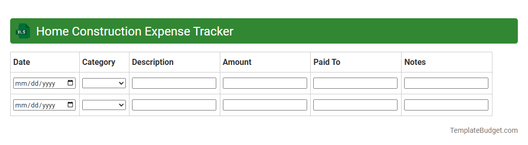 Home Construction Expense Tracker