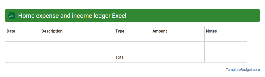 Home expense and income ledger Excel