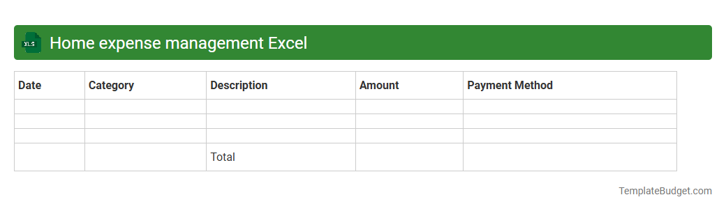 Home expense management Excel