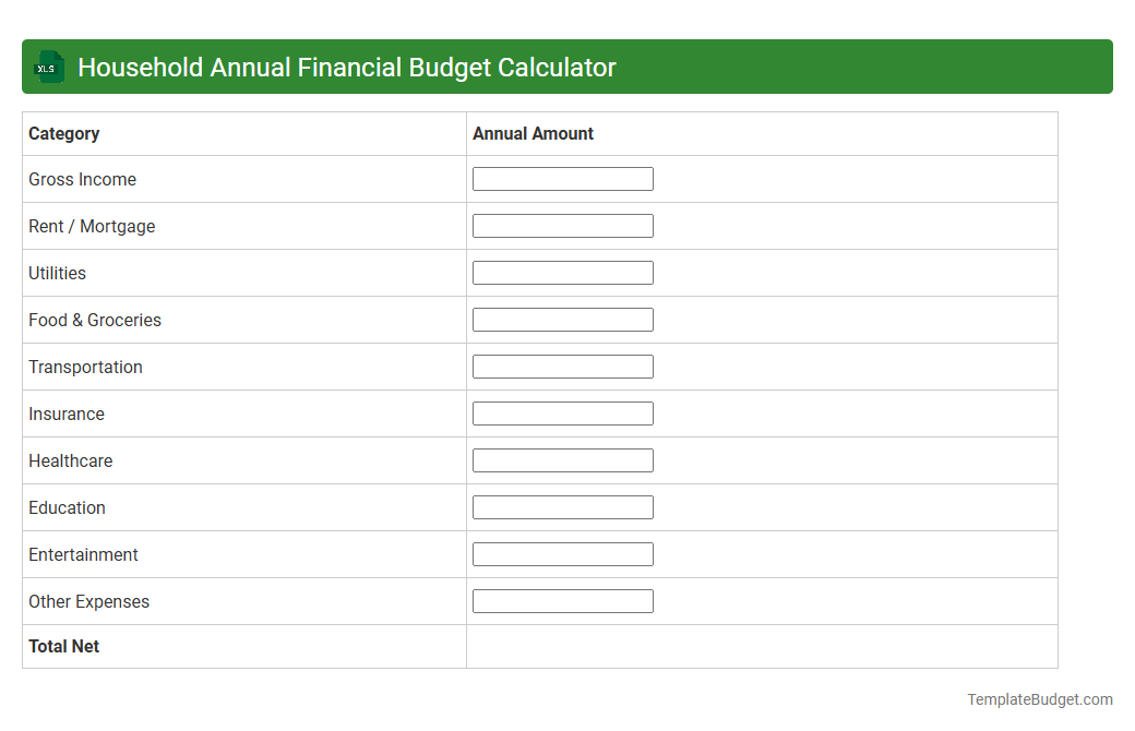 Household Annual Financial Budget Calculator