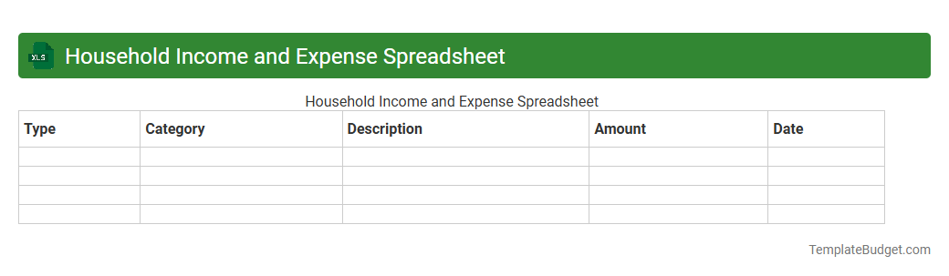 Household Income and Expense Spreadsheet