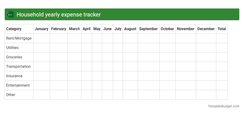 Household yearly expense tracker