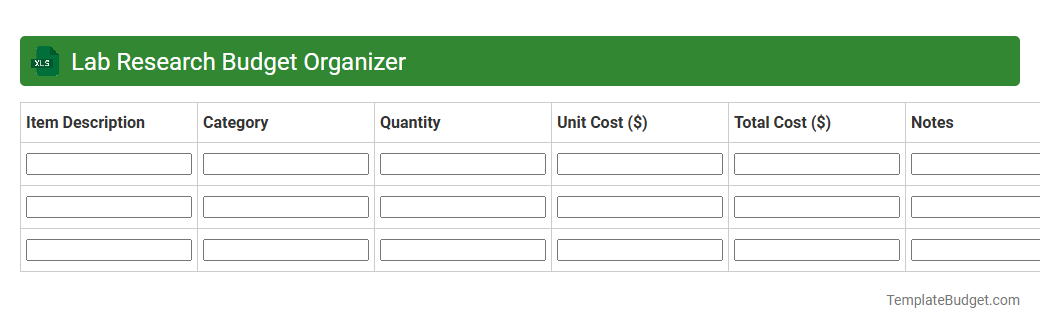 Lab Research Budget Organizer