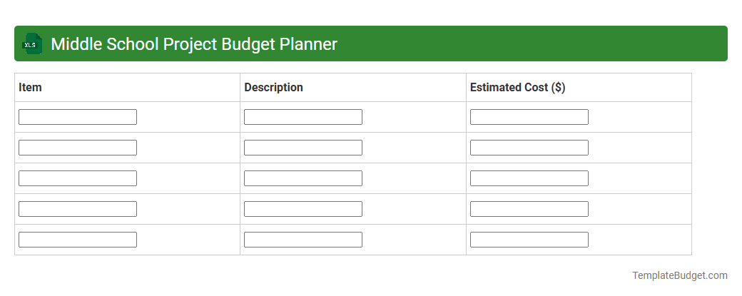 Middle School Project Budget Planner