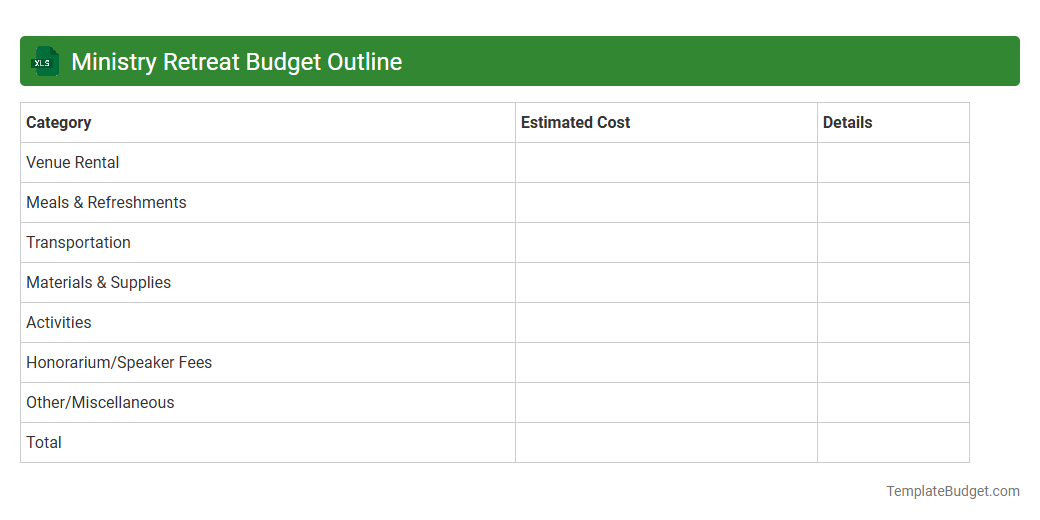 Ministry Retreat Budget Outline