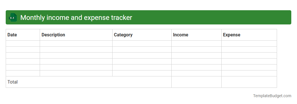 Monthly income and expense tracker