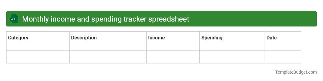 Monthly income and spending tracker spreadsheet