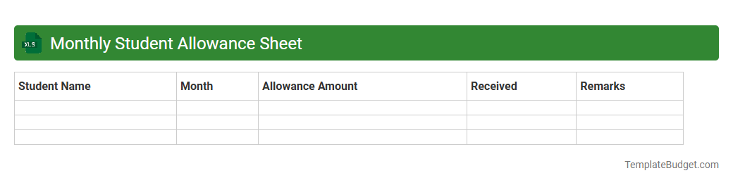 Monthly Student Allowance Sheet
