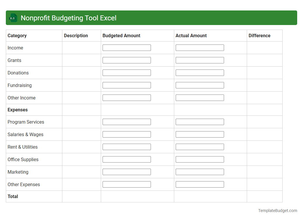 Nonprofit Budgeting Tool Excel