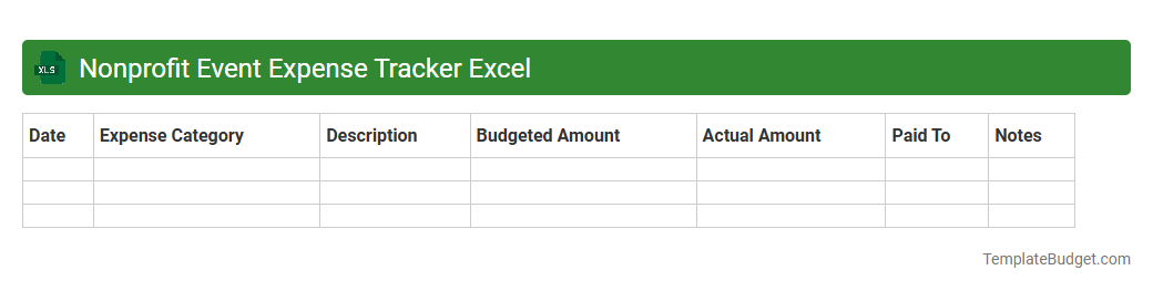 Nonprofit Event Expense Tracker Excel