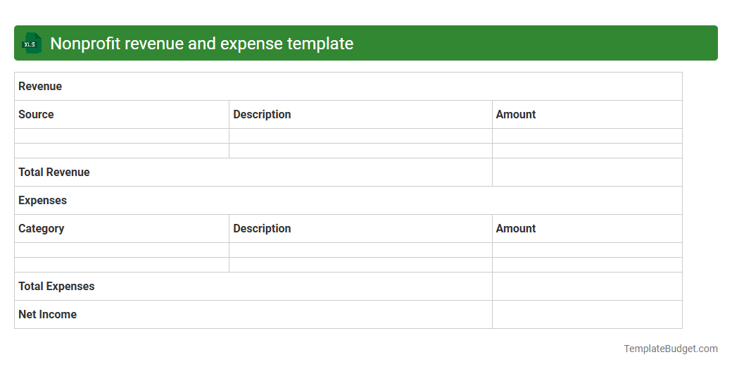 Nonprofit revenue and expense template