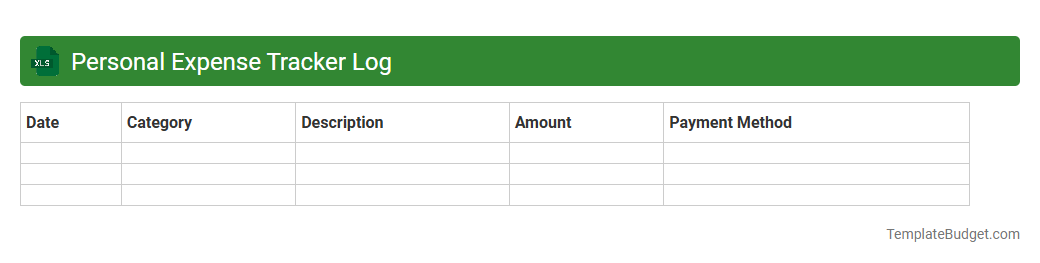 Personal Expense Tracker Log