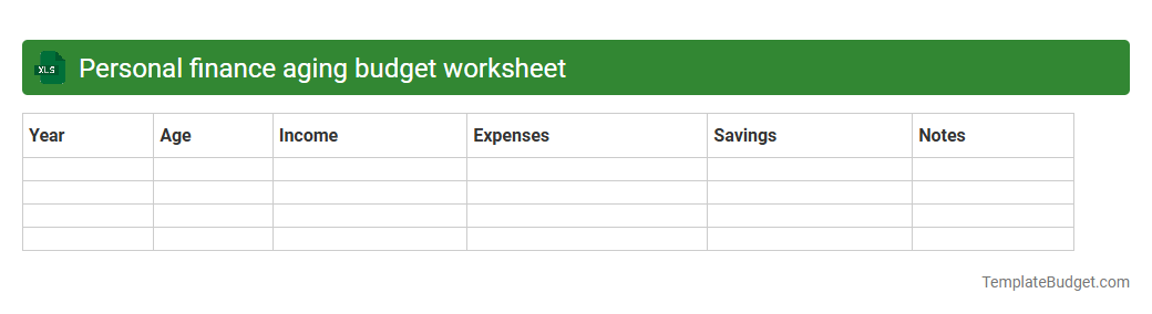 Personal finance aging budget worksheet