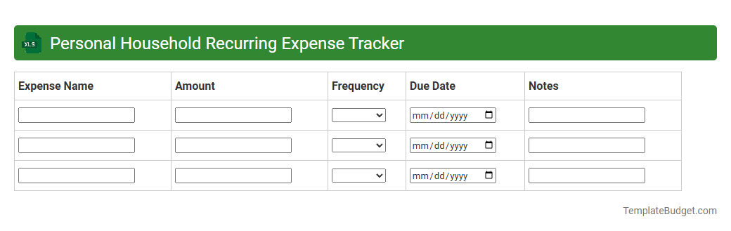 Personal Household Recurring Expense Tracker