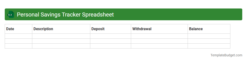 Personal Savings Tracker Spreadsheet