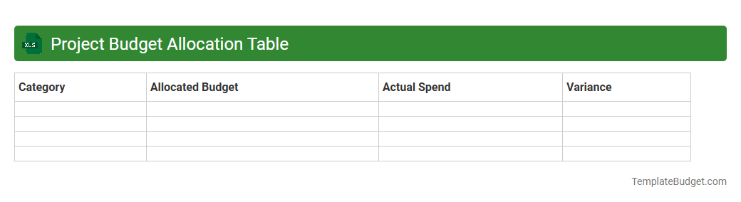 Project Budget Allocation Table
