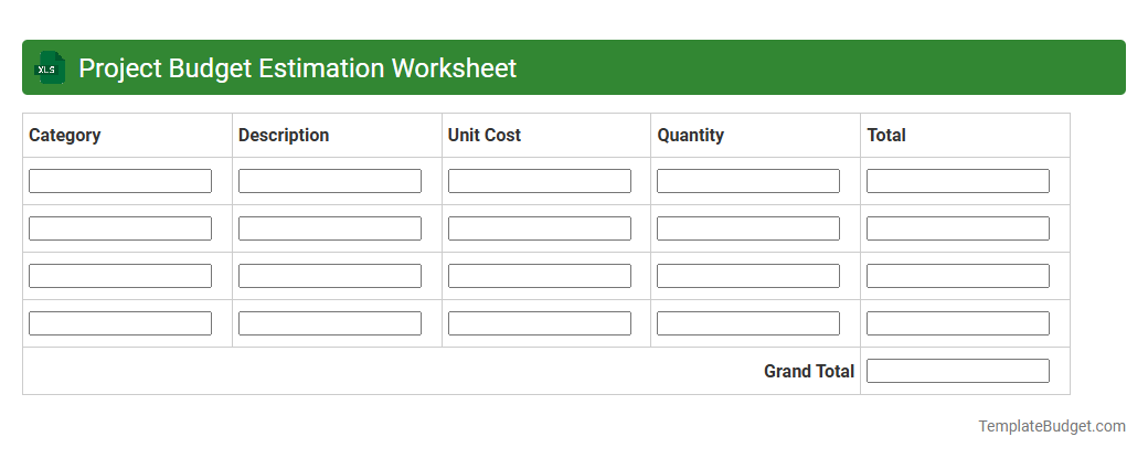 Project Budget Estimation Worksheet