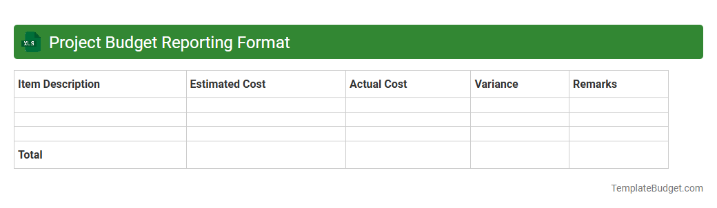 Project Budget Reporting Format