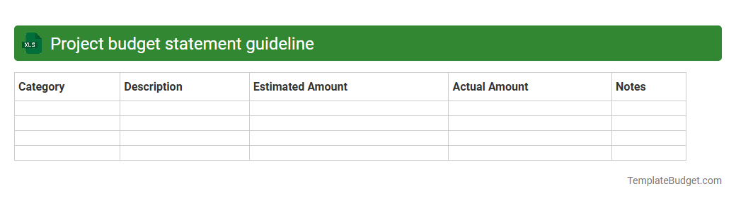 Project budget statement guideline