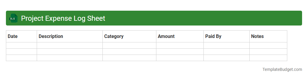 Project Expense Log Sheet