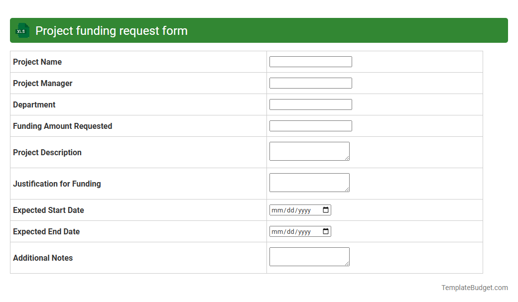 Project funding request form
