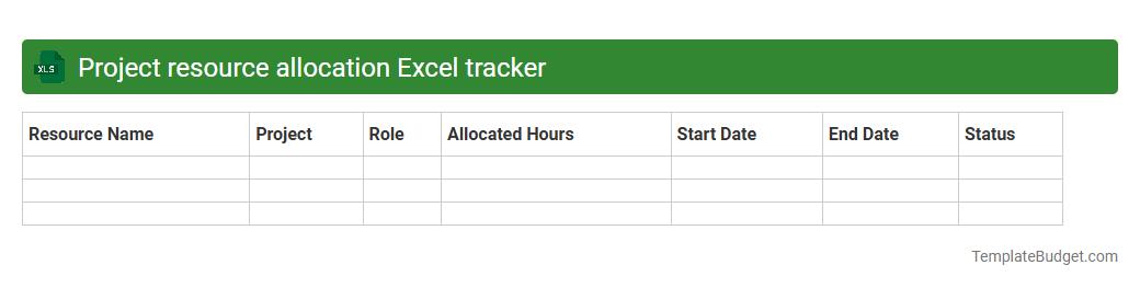 Project resource allocation Excel tracker