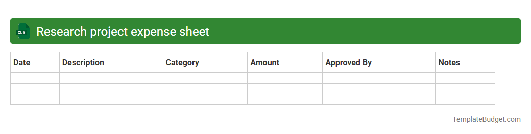 Research project expense sheet
