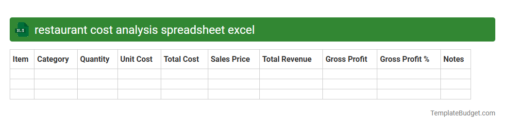 restaurant cost analysis spreadsheet excel
