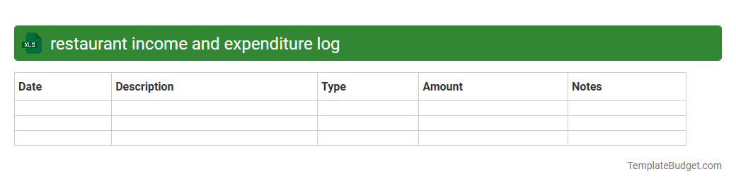 restaurant income and expenditure log