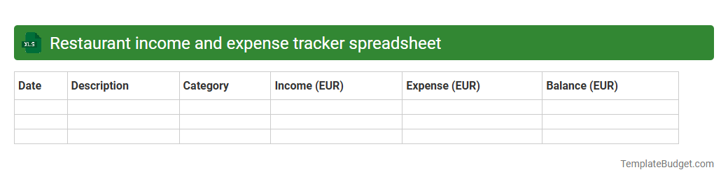 Restaurant income and expense tracker spreadsheet